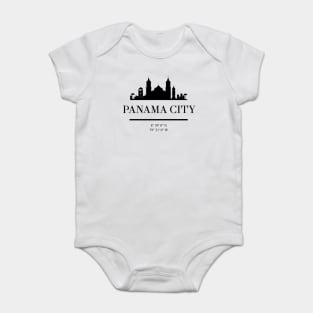 PANAMA CITY PANAMA BLACK SILHOUETTE SKYLINE ART Baby Bodysuit